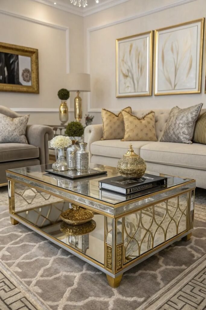 17+ Chic Gold & Silver Living Room Inspirations