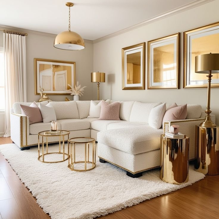 32 Stunning White and Gold Living Room Ideas for a…