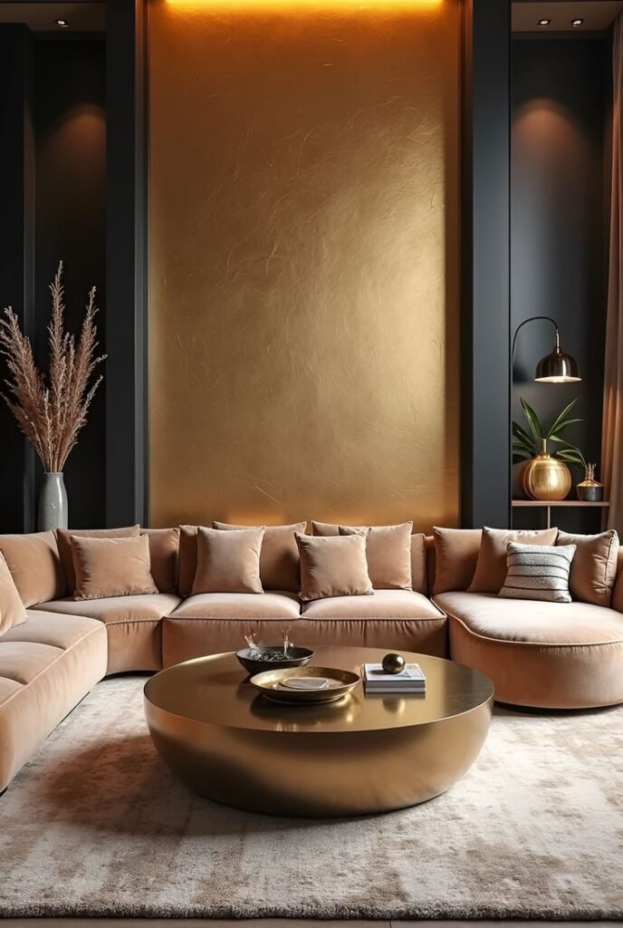 Make a bold statement with a gold leaf accent wall…